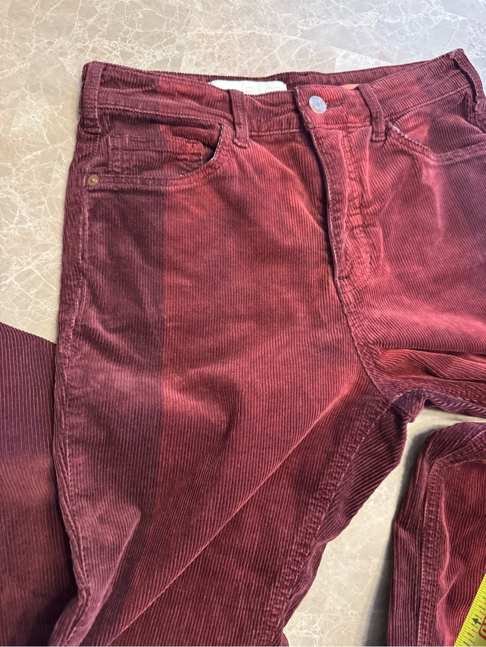 Pilcro by Anthropologie Corduroy High Rise Slim Two Tone Pants Size 26 - Picture 12 of 12